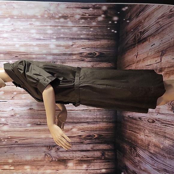 NWOT New York & Company Women's Puffed Sleeve Ruffle-V-Neck W/Belt Size 12 - Picture 7 of 14